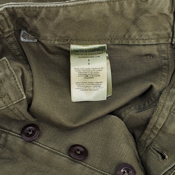 Outerknown Fatigue Utility High Rise Cropped Pants Olive Green Womens Size 8 - Picture 4 of 9